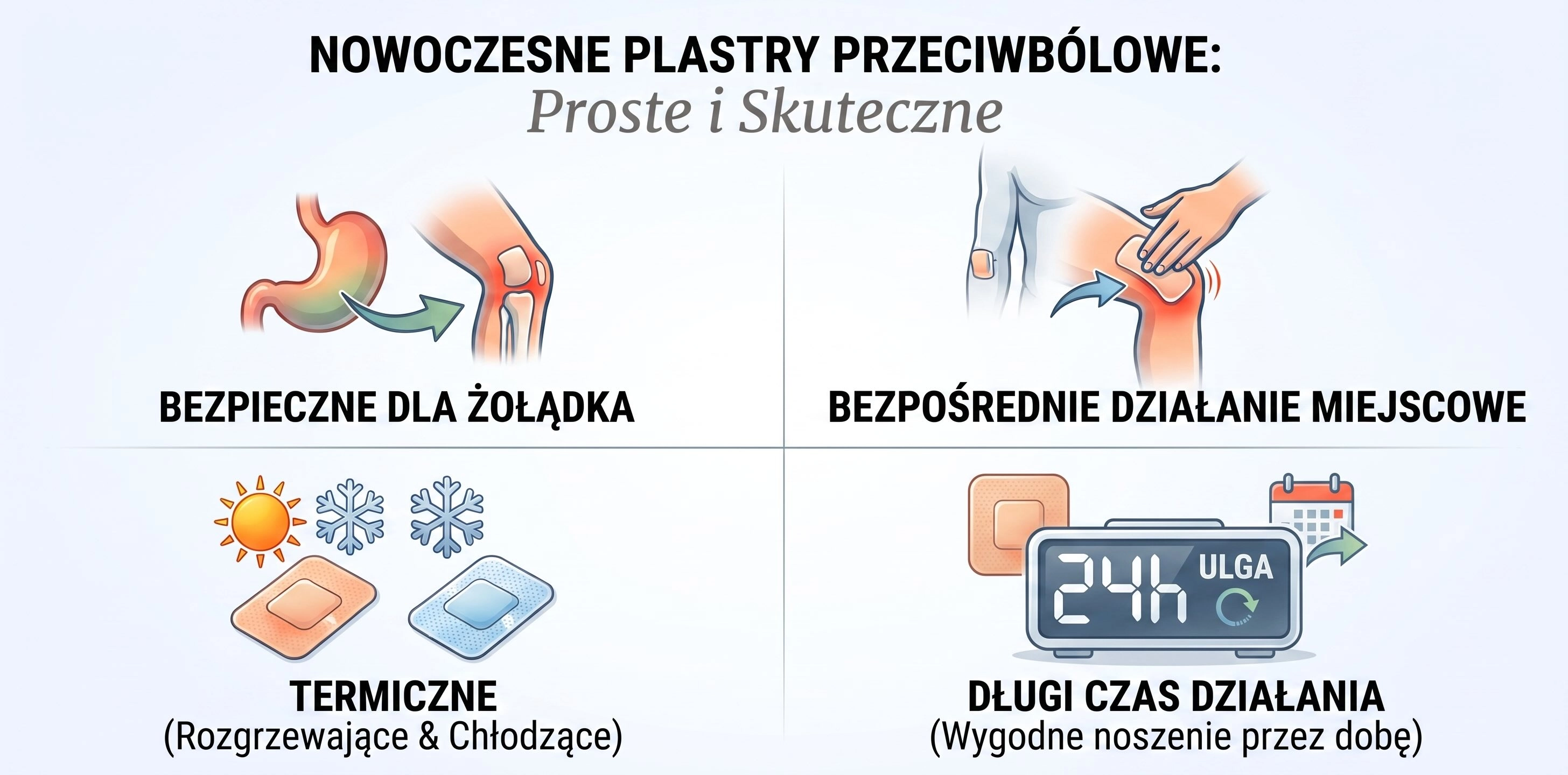 Grafiak przedstawiajaca schemat plastrow przeciwbolowych